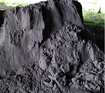 Carbon and calcined process were measured by helium displacement true densitometer